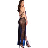 Chilirose - Cr 4707 Babydoll Longue Et String Noir S